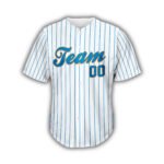 Blue Stripes Full Button Baseball Jersey