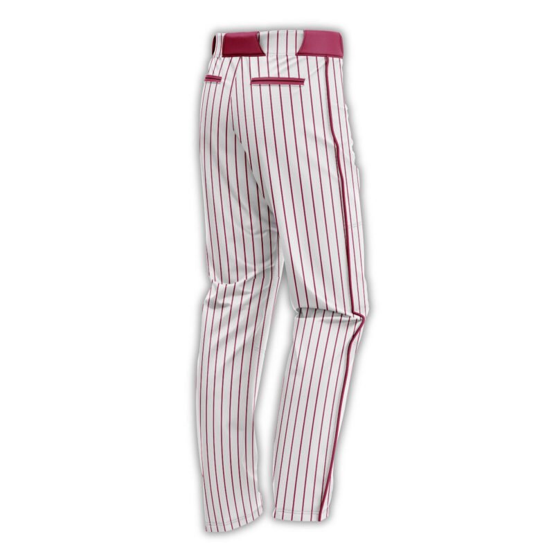 Pink Stripes White Baseball Pant
