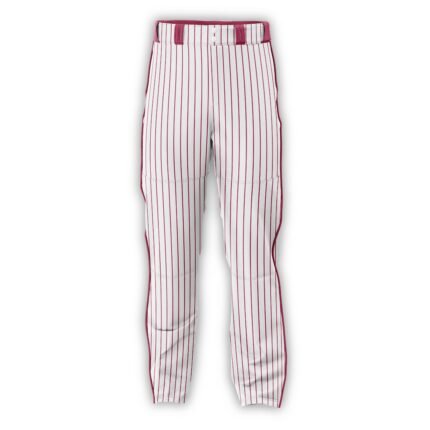 Pink Stripes White Baseball Pant