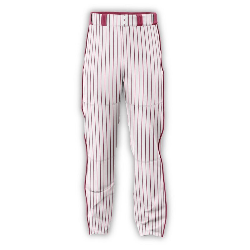 Pink Stripes White Baseball Pant