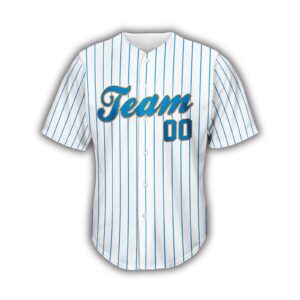 Blue Stripes Full Button Baseball Jersey